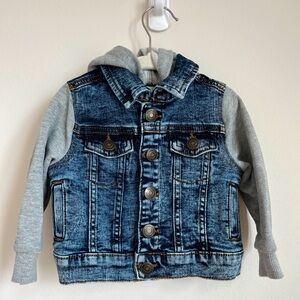 Tucker + Tate Infant Jean Jacket With Hood Sz 12mo | Baby Distressed Denim Coat